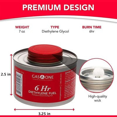 Gas One 12 Pack 6 Hour Chafing Fuel - Food Warmer for Chafing Dish Buffet...